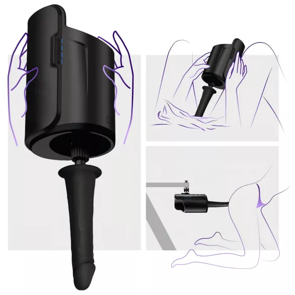 Kiiroo - realistični vakuumski dildo - 19 cm - črn