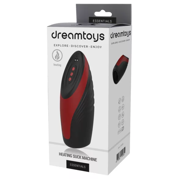 Dreamtoys Essentials - masturbator z vakuumom in vibriranjem (črn)