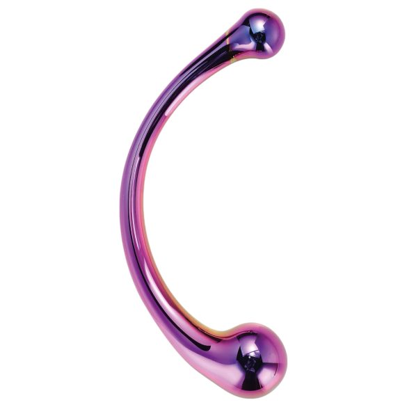 Dreamtoys – stekleni masažni dildo (metalna barva)