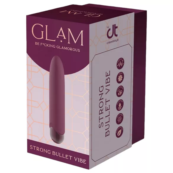 Glam - vibratorski mini masažer - akumulatorski, vodoodporen - vijoličen