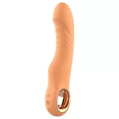 Glam - prilagodljiv rebrast vibrator (breskvaste barve)