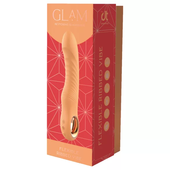 Glam - prilagodljiv rebrast vibrator (breskvaste barve)