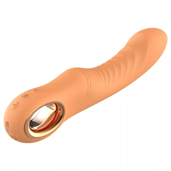 Glam - prilagodljiv rebrast vibrator (breskvaste barve)