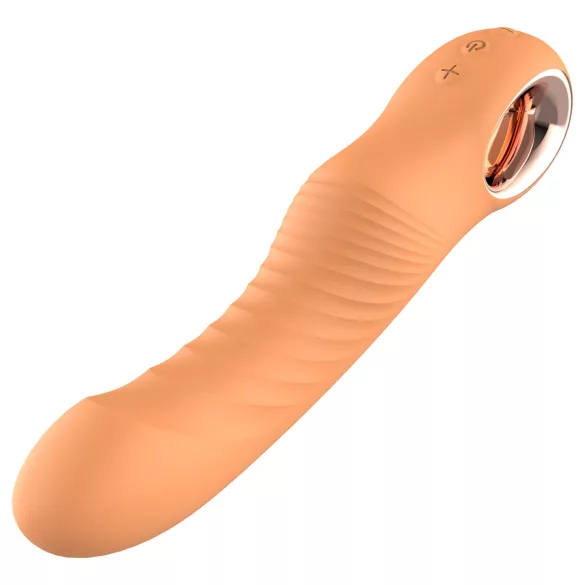 Glam - prilagodljiv rebrast vibrator (breskvaste barve)