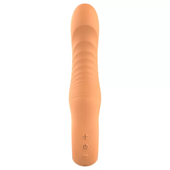 Glam - prilagodljiv rebrast vibrator (breskvaste barve)