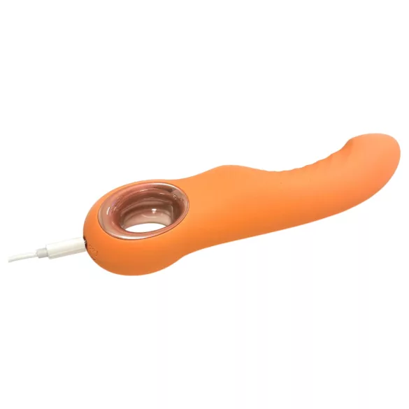 Glam - prilagodljiv rebrast vibrator (breskvaste barve)