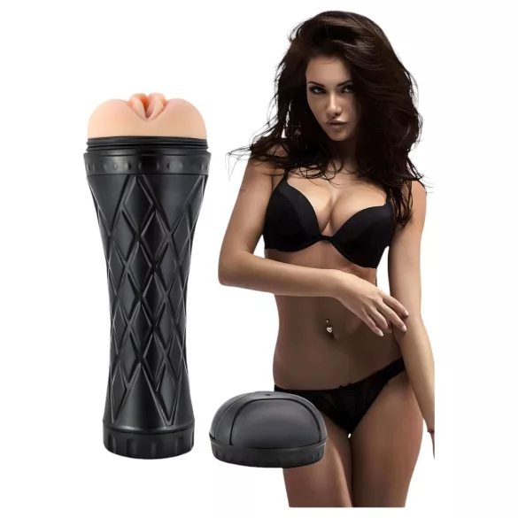 The Girl Next Door Tori - realistična vagina v ohišju - naravna/črna