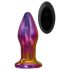 Glamour Glass - stožčasti, stekleni analni vibrator z radiem (barvni)