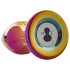 Glamour Glass - stožčasti, stekleni analni vibrator z radiem (barvni)