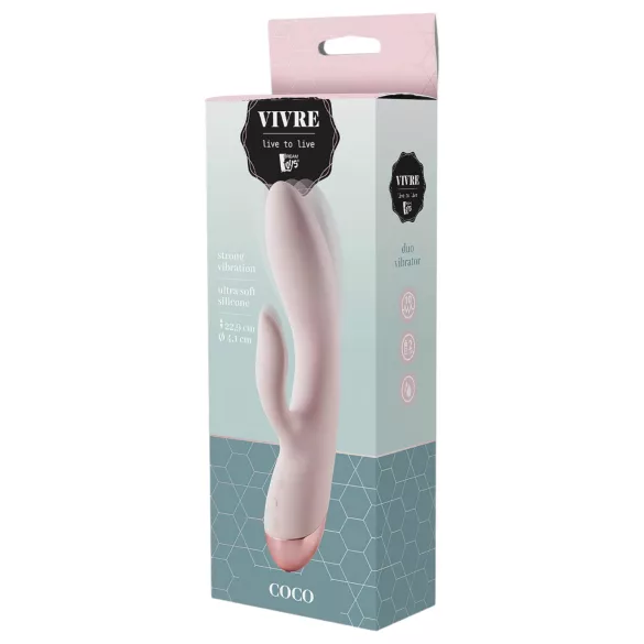 Vivre Coco - vibrator s stimulatorjem klitorisa - polnjenje USB - roza