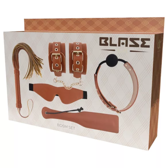 Blaze Elite - BDSM komplet - 5 delni - konjak
