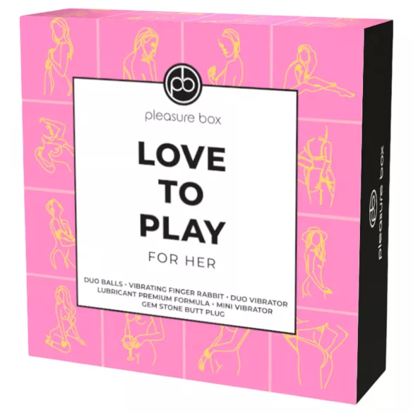 Pleasure Box Love to Play - vibrator set - 6 delni - roza vijolična
