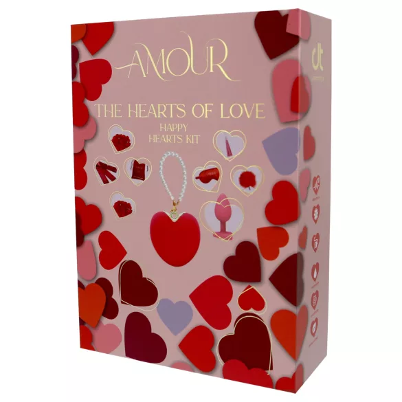 Dreamtoys Amour - komplet z vibrirajočim srcem (rdeč)