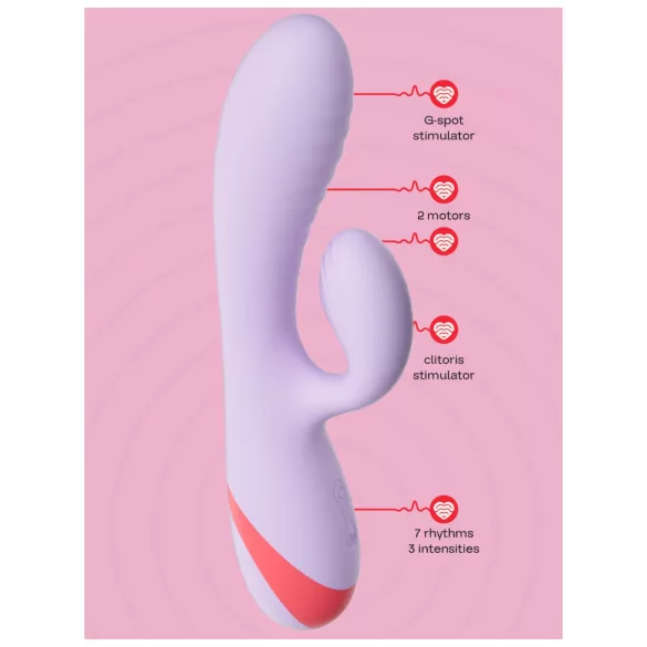 Dreamtoys Love Signal - vibrator s stimulatorjem klitorisa (vijoličen)