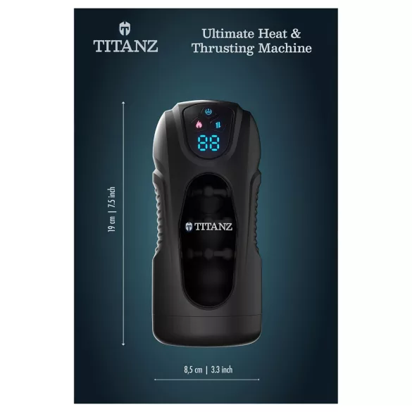Titanz Ultimate Heat & Thrusting - avtomatski masturbator (črn)