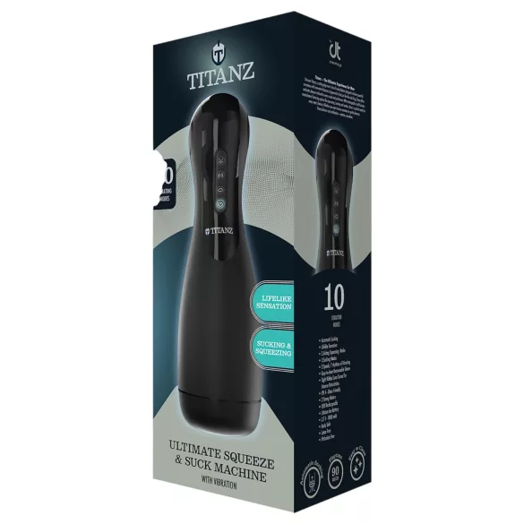 Titanz Ultimate Squeeze & Suck - avtomatski masturbator (črn)