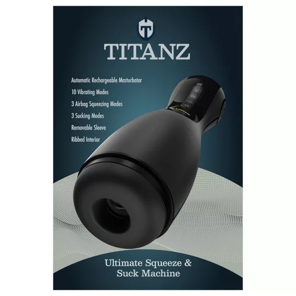 Titanz Ultimate Squeeze & Suck - avtomatski masturbator (črn)