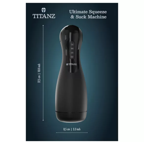 Titanz Ultimate Squeeze & Suck - avtomatski masturbator (črn)
