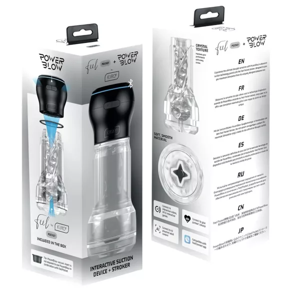 Kiiroo Feel Pocket & PowerBlow - interaktivni masturbator (prozoren)