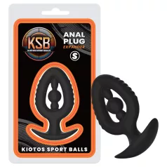 Kiotos - silikonski analni čep z razširjevalcem S (črn)