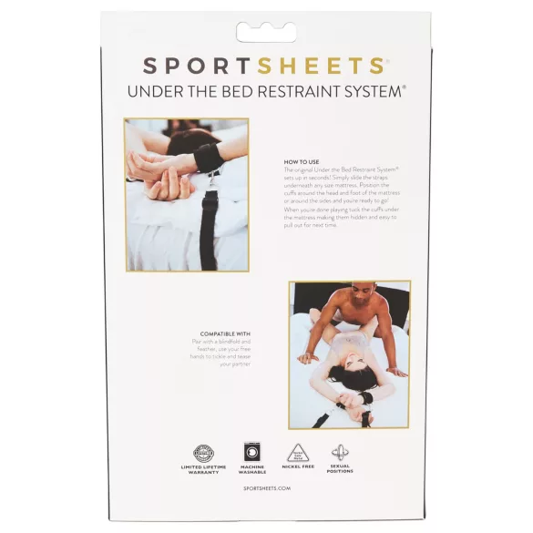 Sportsheets - komplet za privezovanje na posteljo - črna