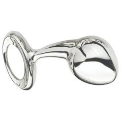 Njoy - analni čep velik L - kovinski srebrn