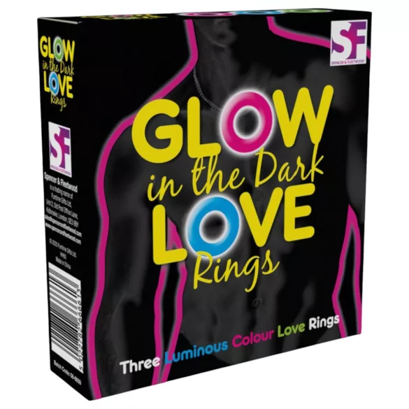 Love Rings - set obročkov za penis, ki svetijo v temi (3 kos)