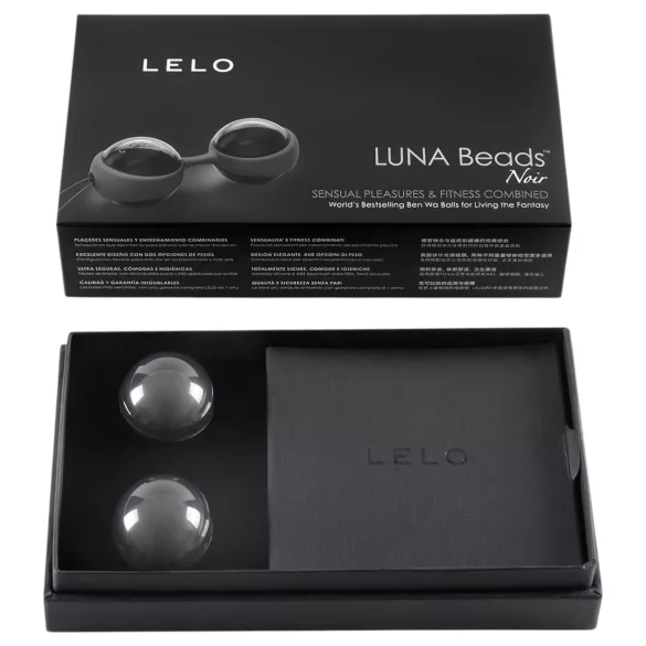 LELO Luna Noir - gejša kroglica - nastavljiva teža - črna