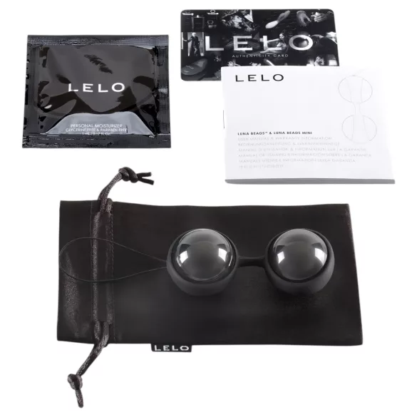 LELO Luna Noir - gejša kroglica - nastavljiva teža - črna