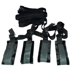 S&M - bondage komplet za vezanje na posteljo - črna