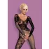 Obsessive F210 - mrežasti catsuit z dolgimi rokavi - črna - S-L