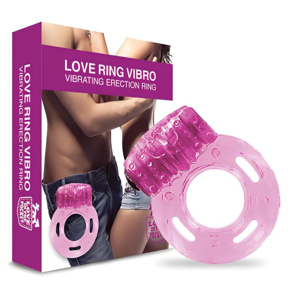 Ljubezen v žepu - enkratni vibracijski obroček za penis (roza)