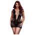 BACI Plus Size - Čipkasta mini obleka s kratkimi rokavi - črna (XL-XXL)