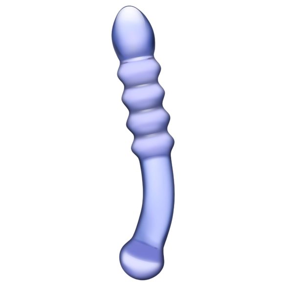 GLAS - dvostranski stekleni dildo (prozorni vijolični)
