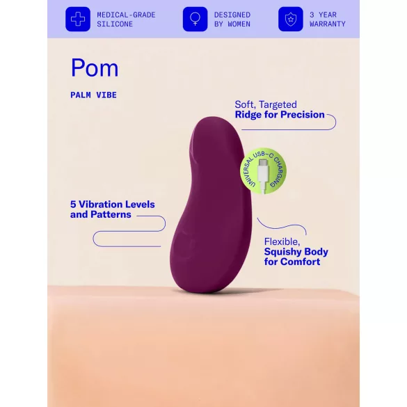 Dame Pom - polnilni vibrator za klitoris (vijoličen)
