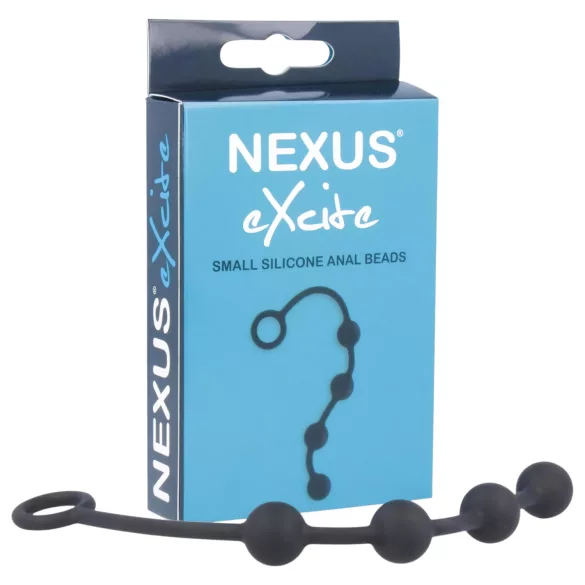 Nexus Excite - analni dildo z 4 kroglicami - majhen - črna