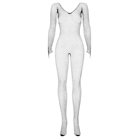 Obsessive - dolgi rokavi mrežasti catsuit - odprt kroj - črna (S-L)