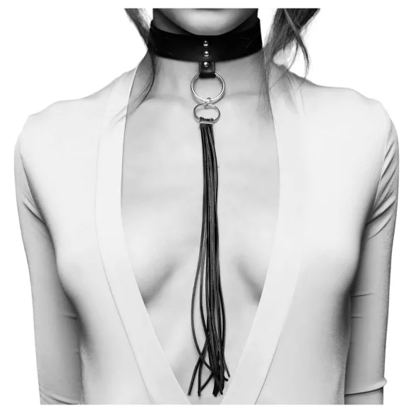 Bijoux Indiscrets - bič in ovratnica - črna