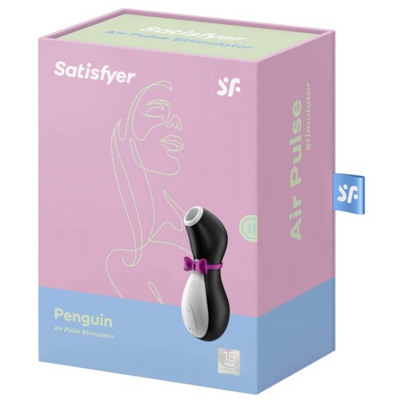 Satisfyer Penguin - polnilni vibrator za klitoris - vodoodporen - črno-bel