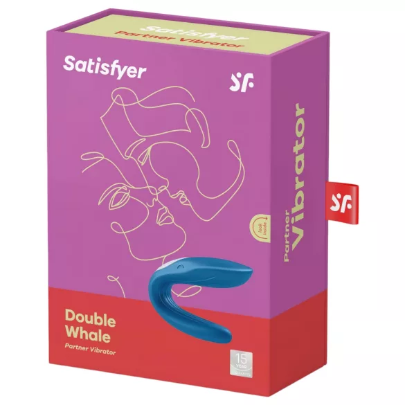 Satisfyer Double Whale - parni vibrator z 2 motorjema (moder)