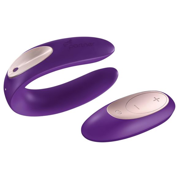 Satisfyer Double Plus Remote - brezžični, polnilni parni vibrator (vijoličen)