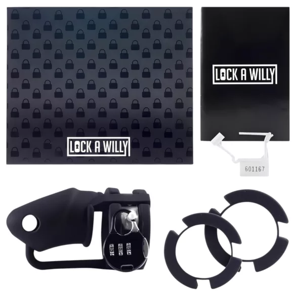 LOCK A WILLY - penisna kletka - silikon - črna - s ključavnico
