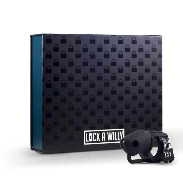 LOCK A WILLY - penisna kletka - silikon - črna - s ključavnico