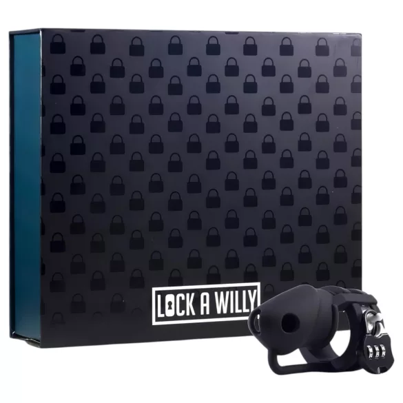 LOCK A WILLY - penisna kletka - silikon - črna - s ključavnico