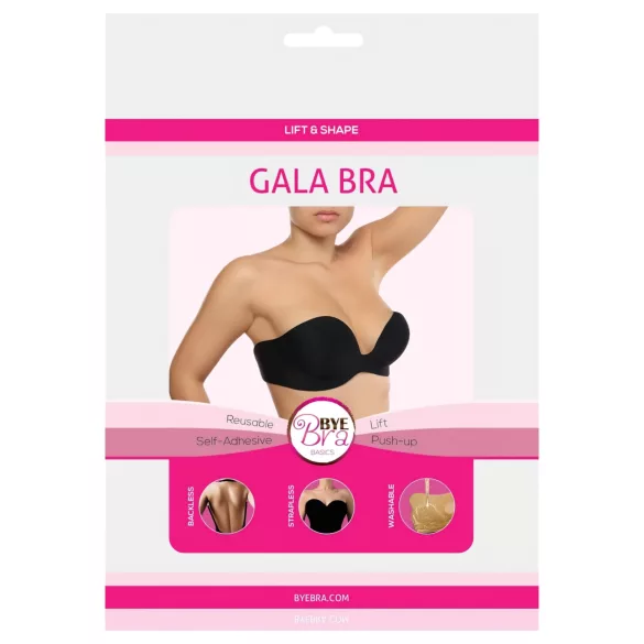 Bye Bra - push up nedrček - neviden - črna