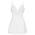 Obsessive - babydoll in tangice - čipka - bela - L/XL