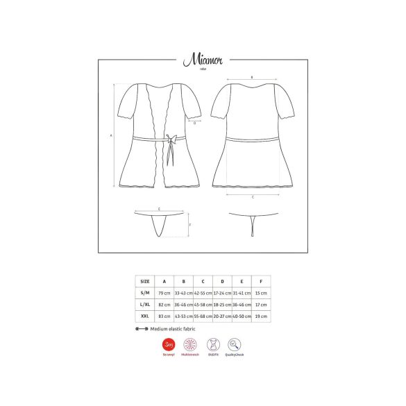 Obsessive Miamor Obleka - čipkasti rokav in tangice (črna)