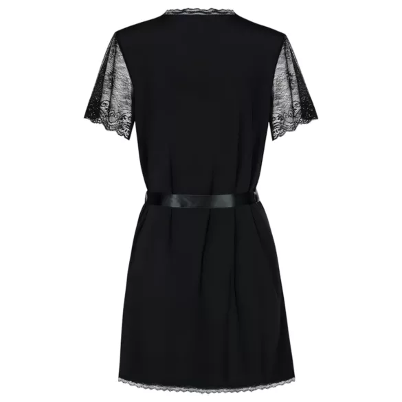 Obsessive Miamor Obleka - čipkasti rokav in tangice (črna) - L/XL
