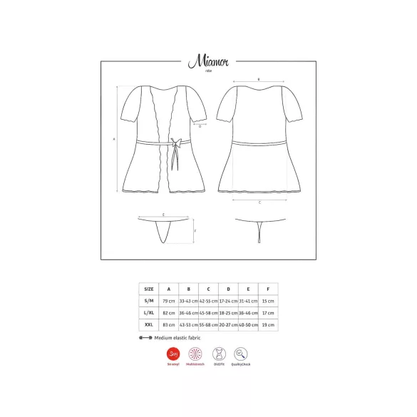 Obsessive Miamor Obleka - čipkasti rokav in tangice (črna) - L/XL