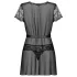 Obsessive - čipkast kimono in tanga - črna - L/XL